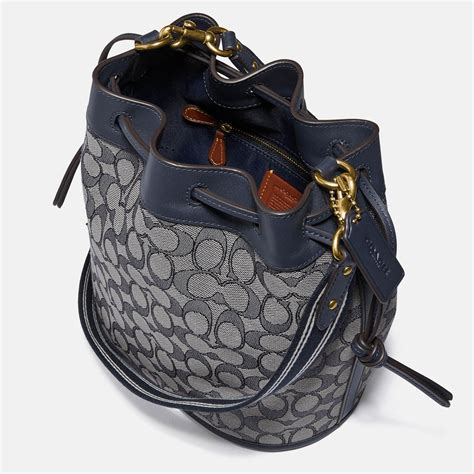 Woven denim bucket bag Navy 